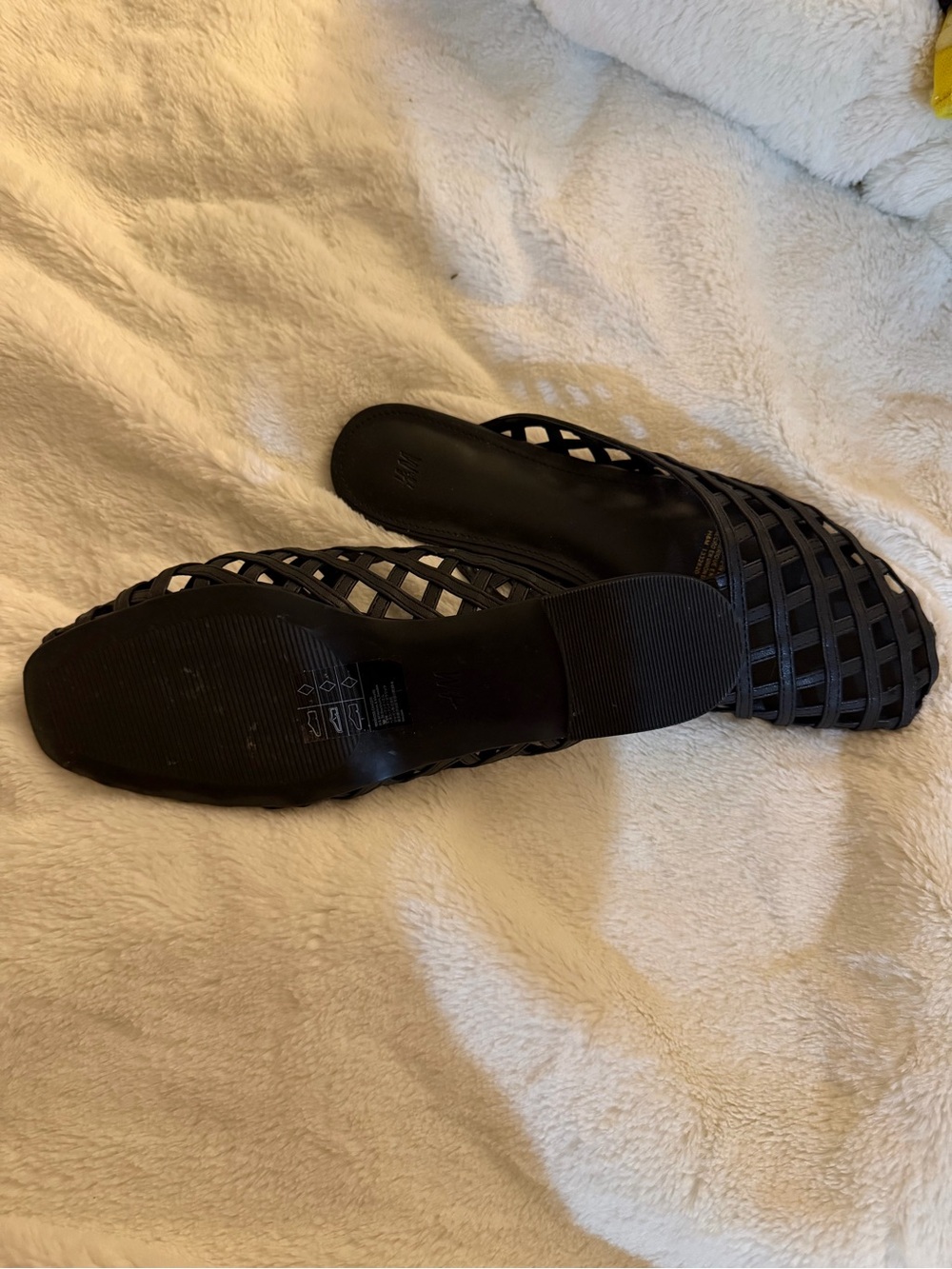 H&M Black Woven Slide Loafers